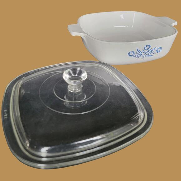 Vintage 1980s Corning Ware Blue Cornflower 1 QT Casserole Dish P-1-B - Picture 2 of 6